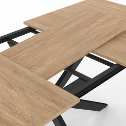 Table à manger extensible 6-10 personnes bois et noir 160-200 cm*IDMarket Best