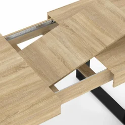 Table à manger extensible 120-160 cm 4-6 personnes noire et bois*IDMarket Hot