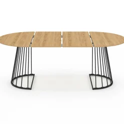 Table à manger extensible ronde 4-10 personnes bois et noir 110 - 200 cm*IDMarket Discount