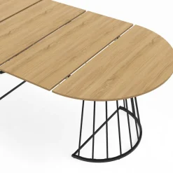 Table à manger extensible ronde 4-10 personnes bois et noir 110 - 200 cm*IDMarket Discount