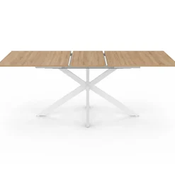 Table à manger extensible rectangulaire bois et blanc*IDMarket