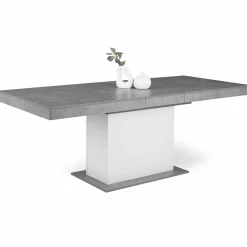Table à manger extensible béton et blanc 6-10 personnes 160-200 cm*IDMarket Outlet