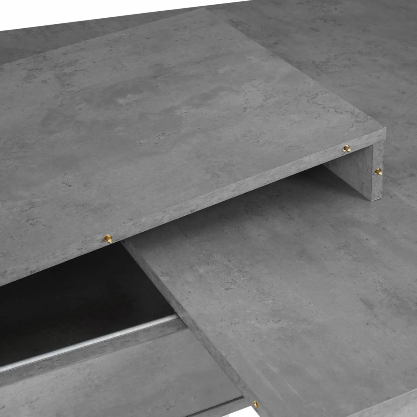 Table à manger extensible béton et blanc 6-10 personnes 160-200 cm*IDMarket Outlet