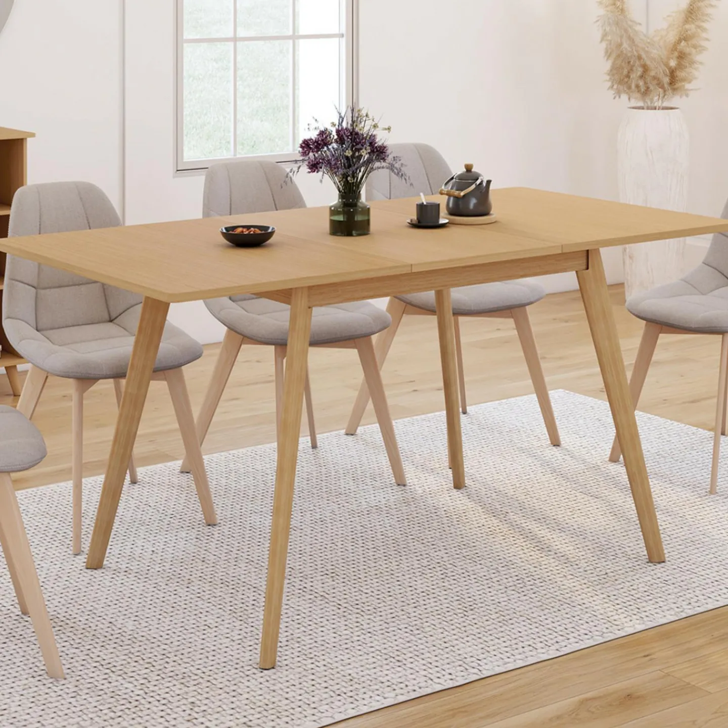Table à manger extensible 4-8 places 110-150 cm effet bois*IDMarket