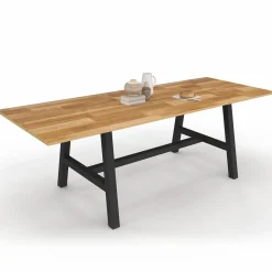 Table à manger extensible rectangulaire bois et noir*IDMarket New