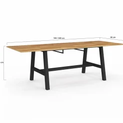 Table à manger extensible rectangulaire bois et noir*IDMarket New