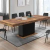 Table à manger extensible rectangle bois foncé et noir*IDMarket Sale