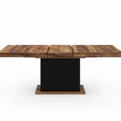 Table à manger extensible rectangle bois foncé et noir*IDMarket Sale
