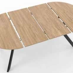 Table à manger extensible ronde 110-200 cm 4-10 personnes bois et pied araignée noir*IDMarket Clearance