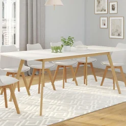 Table à manger extensible blanche*IDMarket Online