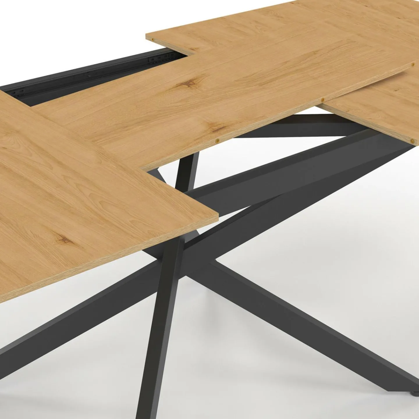 Table à manger extensible bois et noir 6-10 personnes 160-200 cm*IDMarket Best