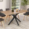Table à manger extensible rectangle 120-160 cm 4-8 personnes pied araignée bois et noir*IDMarket Clearance