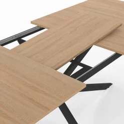 Table à manger extensible rectangle 120-160 cm 4-8 personnes pied araignée bois et noir*IDMarket Clearance