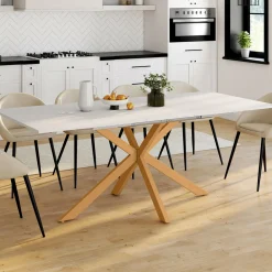 Table à manger extensible rectangle 6-10 personnes bois*IDMarket Best