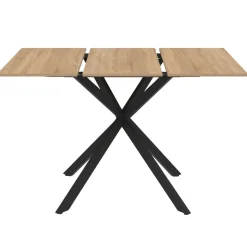 Table à manger extensible carrée 80-120 cm 4-6 personnes pied araignée bois et noir*IDMarket Discount