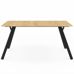 Table à manger industrielle bois et noir 8 personnes 160 cm*IDMarket Discount