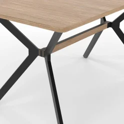 Table à manger industrielle rectangulaire bois et noir*IDMarket