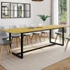 Table à manger industrielle extensible bois et métal 8-12 personnes*IDMarket