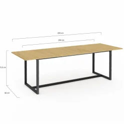 Table à manger industrielle extensible bois et métal 8-12 personnes*IDMarket