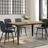Table à manger industrielle bois et noir 8 personnes*IDMarket Clearance