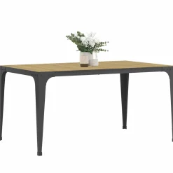 Table à manger industrielle bois et noir 8 personnes*IDMarket Clearance