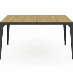 Table à manger industrielle bois et noir 8 personnes*IDMarket Clearance