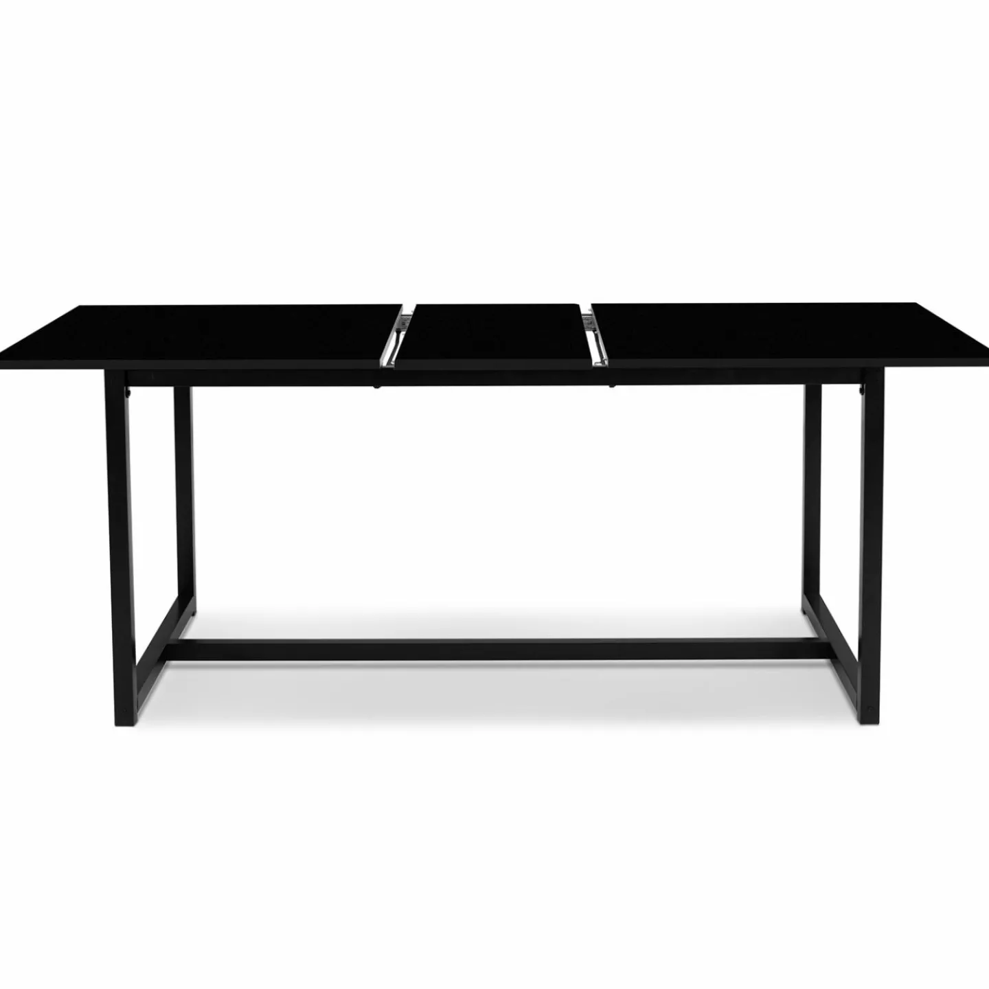 Table à manger noire extensible style industriel*IDMarket Outlet