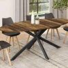 Table à manger ovale 10 personnes 200 cm pied araignée noir et plateau bois foncé*IDMarket Clearance
