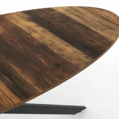 Table à manger ovale 10 personnes 200 cm pied araignée noir et plateau bois foncé*IDMarket Clearance