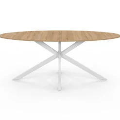 Table à manger ovale industrielle bois et blanc*IDMarket Hot