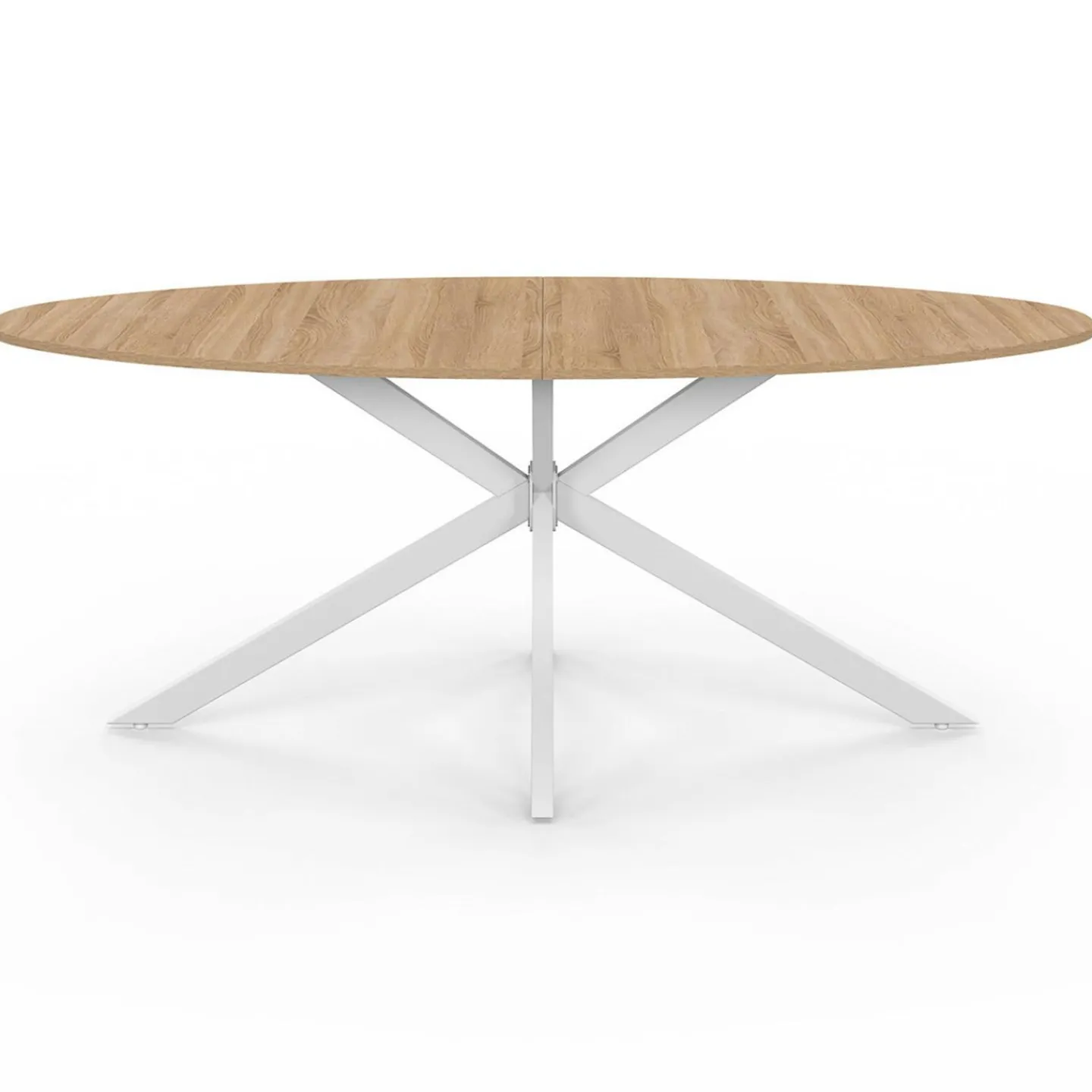 Table à manger ovale industrielle bois et blanc*IDMarket Hot