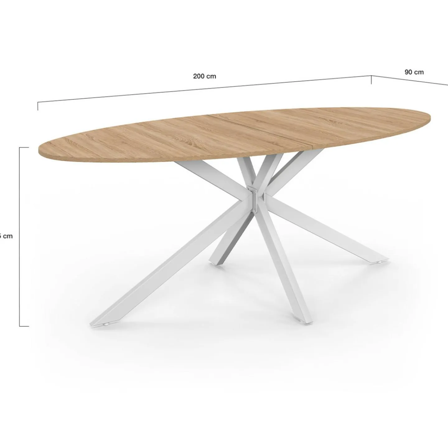 Table à manger ovale industrielle bois et blanc*IDMarket Hot