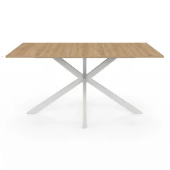 Table à manger pied central bois et blanc 8 personnes*IDMarket Outlet