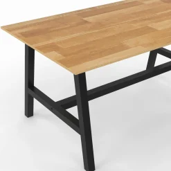 Table à manger rectangle 6 personnes bois et métal 160 cm*IDMarket Discount