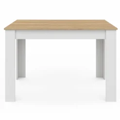 Table à manger rectangle blanche plateau façon hêtre 4 personnes*IDMarket Best