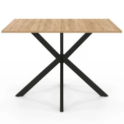 Table à manger rectangle bois et noir 6 personnes 110cm pied araignée*IDMarket Discount