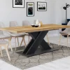 Table à manger rectangulaire extensible bois et noir 6-10 personnes*IDMarket Outlet
