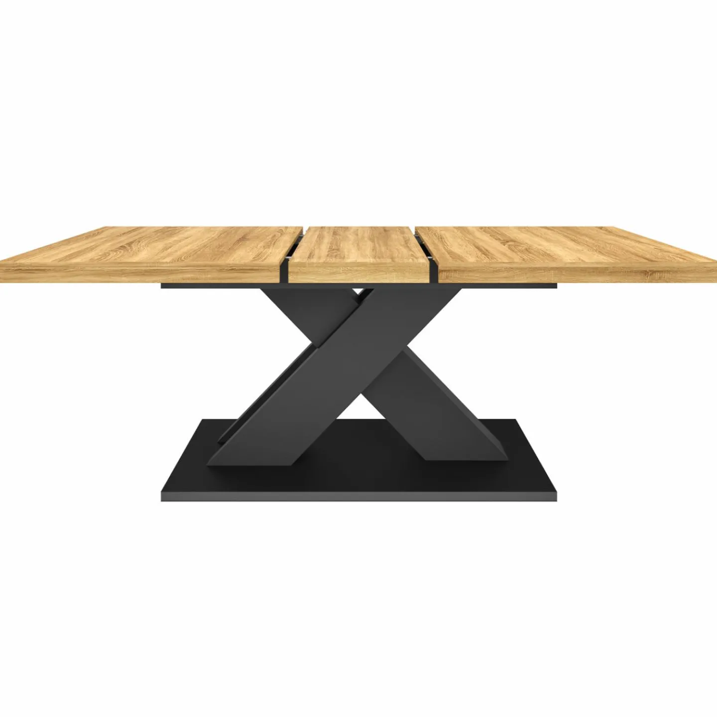Table à manger rectangulaire extensible bois et noir 6-10 personnes*IDMarket Outlet