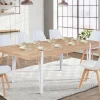Table à manger rectangulaire 10 personnes 200 cm bois et pieds épingle blanc*IDMarket Online