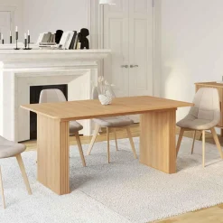 Table à manger rectangulaire extensible coloris bois 6-10 personnes*IDMarket Discount