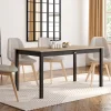 Table à manger rectangulaire bois et noir avec tiroir*IDMarket Discount
