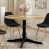 Table à manger ronde 4-6 personnes 110cm bois façon hêtre et noir*IDMarket Sale