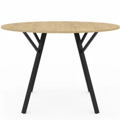 Table à manger ronde bois et noir 110 cm 4-6 personnes*IDMarket Hot