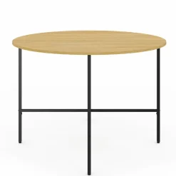 Table à manger ronde bois et métal 110 cm 4 personnes*IDMarket Outlet
