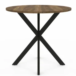 Table à manger ronde bois foncé et noir 80 cm*IDMarket Best