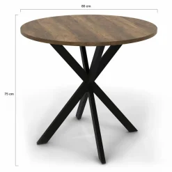 Table à manger ronde bois foncé et noir 80 cm*IDMarket Best