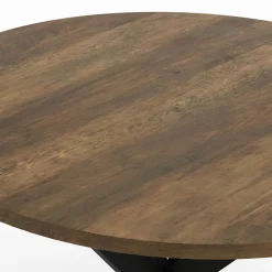 Table à manger ronde bois foncé et noir 80 cm*IDMarket Best