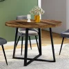 Table à manger ronde bois foncé 4 personnes*IDMarket Online