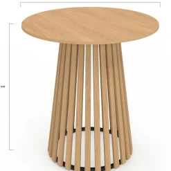 Table à manger ronde CARMEN 6 personnes pied bois en lattes et plateau bois 80 cm*IDMarket Best