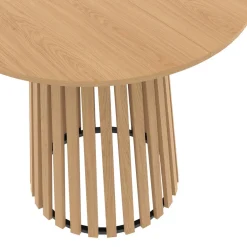 Table à manger ronde CARMEN 6 personnes pied bois en lattes et plateau bois 80 cm*IDMarket Best